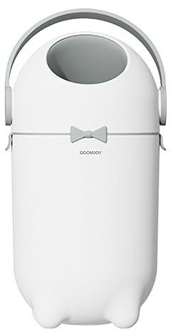 BOOMJOY Windeleimer für Baby, Kunststoff Geruchsdicht Babywindeleimer, Keine Nachfüllkosten, Normale Beutel Sind Verwendbar, Weiß