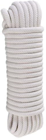 10 Meters Soft Cotton Rope Cord, Thick Cotton Cord, All Purpose Soft Rope Twisted Cottons Knot Tying Ropes for DIY Craft Projects Hanging Bundling Ropes White