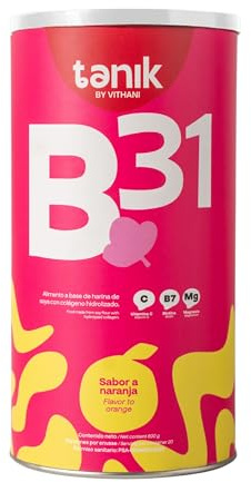 Vithani B31 Colageno with Magnesium Citrate, Vitamin D, Vitamin E and Biotin – Collagen Plus Vitamin C for Skin, Hair and Nails, Orange Flavor, 20 Servings