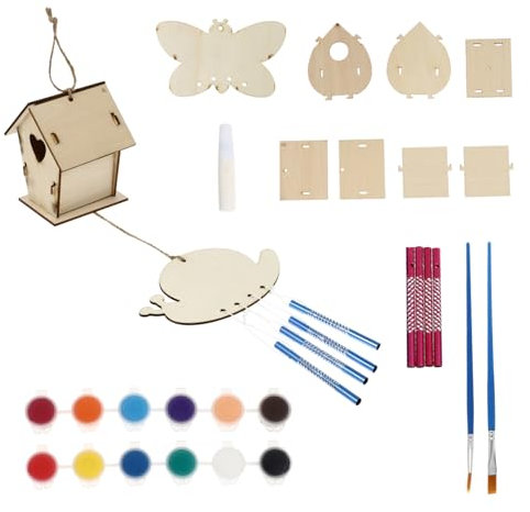 BESPORTBLE Juego De Juguetes De Nido De Pájaro De Madera para Pintar Casa De Pájaros DIY Kit De Pinturas
