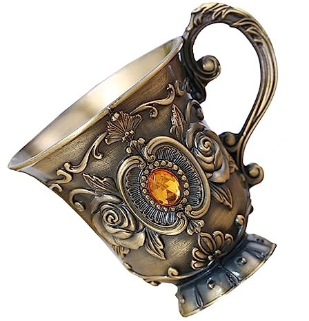 CIYODO Cáliz de Vino Retro para Fiesta Copa de Vino Tinto Copa de Metal Mini Copa Vintage para Beber Vino