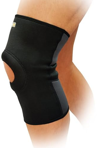 REMEDIA ONE - Ginocchiera Rotulea Neoprene con Foro Rotuleo, Ginocchiera per menisco lesionato, Tutore ginocchio menisco Ambidestro - Nera, Taglia L