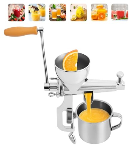 Exprimidor De Hierba De Trigo,Exprimidor De Hoja De Manivela De Acero Inoxidable | Juicer Manual Lento Para Espinacas Col Rizada Hierba De Trigo Tomate Uva Granada - Caña De Apio Tomate