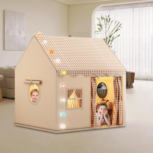 Tienda De Campaña Infantil, Casa De Juegos para Niños Interior, Tienda De Juegos Infantil, con Colchón Y Luces, 120×105×128cm, Tiendas De Campaña para Niños De Gran Espacio