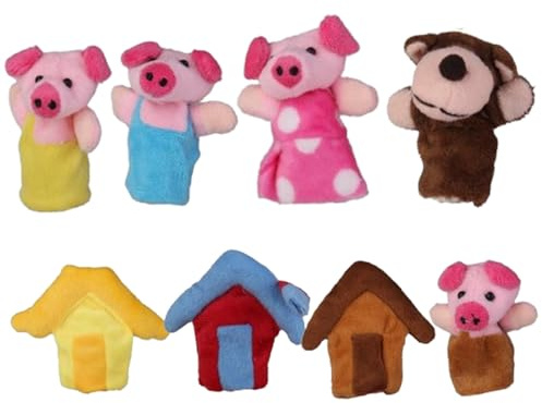 AwnsIMfreien Marionetas de Dedo, Marionetas de Dedo de Animales, cerditos, 8 Piezas Mini niño de Peluche Suave, Lindo