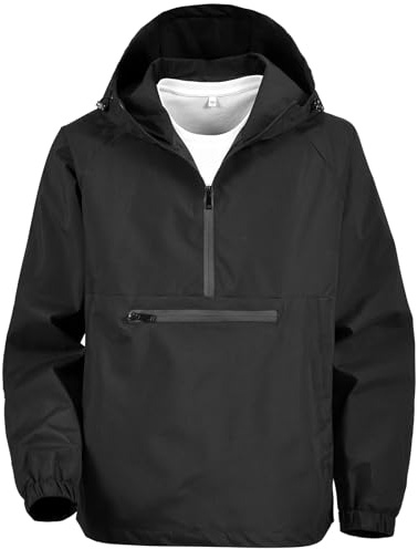 MEDUOLA Sweat à Capuche Homme 1/2 zippé Anorak Veste de Sport Veste Coupe-Vent Imperméable Softshell Legere Manteau Printemps Automne Adapté La Randonnée