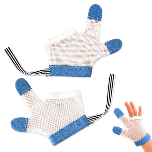 HIYAHB Baby Finger Covers 2 Pack, Soft Infant Thumb Guard Gloves for 6-10 kg Babies, Finger Sucking Reminder Mitts, Teething Hand Protection, Care Accessories, Daytime childCare