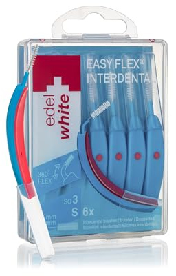 edel+white ID7 Interdentalbürsten S 0,6 mm I 6 x Zahnzwischenraumbürsten zur gründlichen und sanften Zahnreinigung besonders enger Zahnzwischenräume