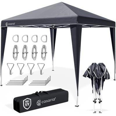 CASARIA® Pabellón Capri 3x3m Carpa Cenador de Jardín Fiestas Protección UV50+ Pop-Up Camping Festivales Patio