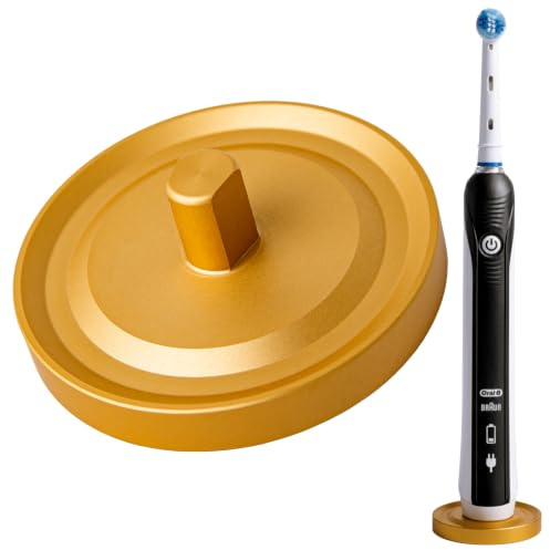 Relsy Kompatibel med Oral-B elektrisk tandborsthållare för badrum, aluminiumtandborsthållare, kompatibel med endast Oral-B-elektriska tandborstar, guldfärgade