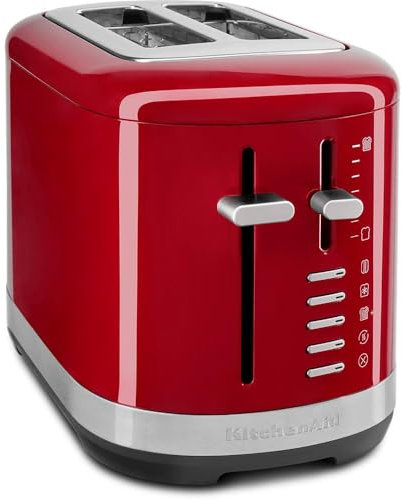 KitchenAid Tostapane con 2 Fette Larga - Macchina per Toast Per Diversi Tipi e Dimensioni di Pane - Tostiera Elettrica con 7 Livelli di Doratura - Vintage Design - Colore Rosso Imperiale