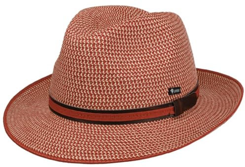 Lipodo Carignano Bogart Hat Straw Fedora Leather Trim Multicolor Made in Italy Men Summer