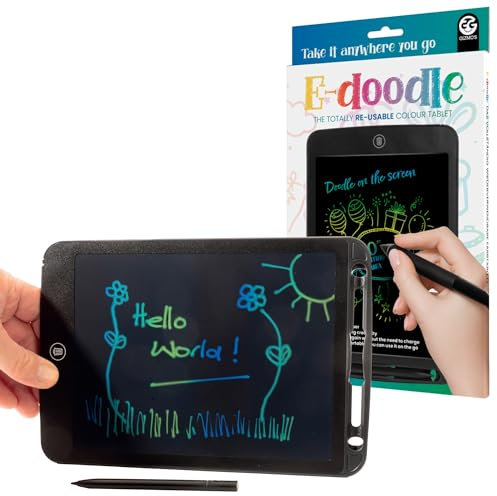 Funtime Gifts E-DOODLE LCD DRAWING TABLET FOR KIDS, 10.5 Inch Portable Writing Pad, Glow Pad, Magic Board, Doodle Board, Lightweight, Educational Toy for Boys & Girls