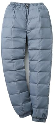 FYHTC Men's Winter Warm Packable Down Pants Compressor Snow Trousers Ski Puffer Pant(Blue,X-Large)