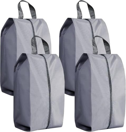 BILIPLE Schuhtasche 4 Set Wasserfeste Schuhbeutel Reise Schuhsack Koffer Schmutzabweisender Schuhsack Reise für Schuhe für Trennung von Schuhen Kleidung Reisezubehör （ X-Large） (grau)