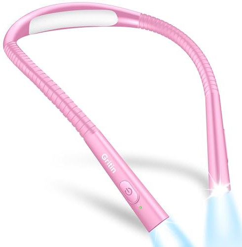 Gritin Luce per Lettura Libri a Letto Collo, LED Luce Lampada da Lettura per Libro, Ricaricabile, Timer da 30 Minuti, 4 Temperature Colore, Dimmerabile Senza Livelli, Perfetta per Notturna Leggere