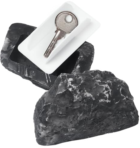 Habbiful Hide a Key Outside Weatherproof Fake Rock Safe Key Hider for Standard Sized Spare Keys Hidden Key Holder for Outside Home