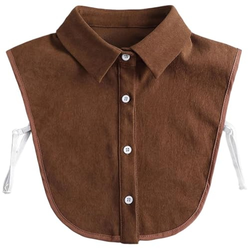 HiyyFloy Fake Collar Detachable Dickey Blouse for Women Half Shirts, Ruffled False Collar Inserts