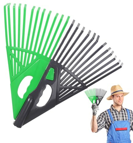 Gräsmattekrator, ergonomiskt trädgårdsverktyg i form av solfjäder, gräsmatta scarifier rake - för innergårdar, balkonger, terrass, och trädgård