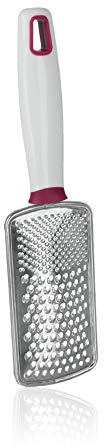 Metaltex 25,25,78 25 cm rostfritt stål böjd muskotrivjärn och zester, vit, multi-lager, silver