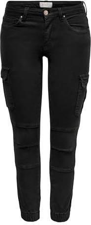 Only Onlmissouri Reg Ankl Cargo Pant Pnt Noos, Pantaloni Donna, Nero, 34W / 30L