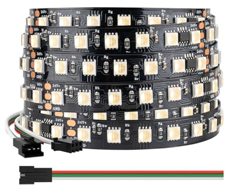 BTF-LIGHTING 5050SMD WS2814 IC RGBW 4-i-1 Adresserbar LED-remsa RGB + varmvit 5 m 84LEDs/m DC24V PCB svart IP30 icke-vattentät Dreamcolor för heminredning DIY-projekt (endast band)