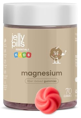 Jelly Pills® Magnesium & Vitamin B6 Gummies för Barn – 70 Veganska Gummies med Skogsbärssmak – Inget Tillsatt Socker – 90 mg Magnesium – Minskar Trötthet & Utmattning