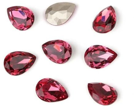 7–18 mm, 31 Farben, Kristall-Wassertropfen, Tropfen-Strass für Kleidungsstücke, Basteln, Charms, Schmuck, 3D-Nagelkunst, DIY-Dekorationen, Violett_a, 13 x 18 mm, 10 Stück