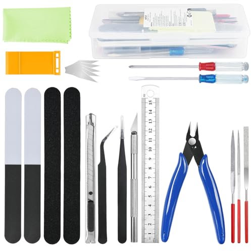 HOTUT Gundam Herramientas de Modelismo, 23pcs Kit de Herramientas Modelo Gundam,Herramientas Básicas para Gundam, Herramientas Modelismo,Herramientas Básicas de Modelador para Reparación y Fijación