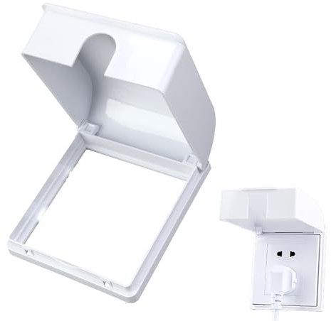 1 PCS Socket Cover Box, Self-Adhesive Waterproof Dustproof Safety Wall Switch Outlet Protective Covers, 86 Type Single Splash-Proof Electrical Plug Protector for Home Baby Pet Safety (White)