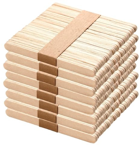 Wenrescry 400 palitos de madera para helados, palitos de madera para manualidades, madera natural, para manualidades y cosméticos (114 x 9 x 2 mm)