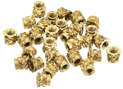 QUARKZMAN Tuercas Insertadas Moleteadas, 80 Piezas M2 x 3mm L x 3.5mm OD Tuercas de Latón para Impresión 3D Tuercas Insertadas Roscadas Hembra de Latón Tuercas de Inserción de Latón