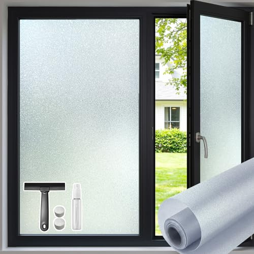Qualsen Vinilos para Cristales Esmerilada Opaca, Vinilo Cristal Electrostática No Adhesivo Anti UV Lámina Privacidad Ventana Vinilo Ventana Decorativos para Cocina, Oficina, Hogar (75cm x 200cm)