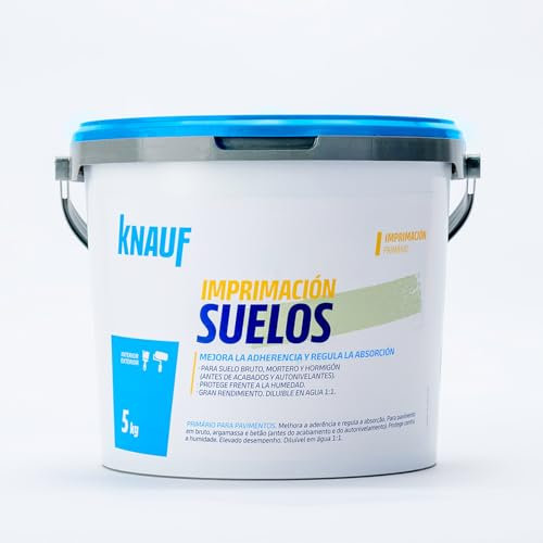 KNAUF - Imprimación Suelos 5 kg - Color Verde - Apto para Suelos Absorbentes, Brutos Morteros y Hormigón - Mejora Adherencia y Regula Absorción - Protege Frente a Humedad - Listo para Usar