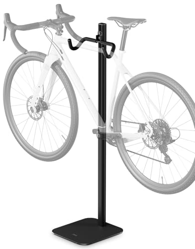 Viozon Adjustable Bike Floor Stand, Aluminum Alloy Vertical Bicycle Storage Rack with Height & Angle Adjustment, EVA Protective Hooks & Wheel Strap, Max Load 33lbs, Space-Saving Bike Rack