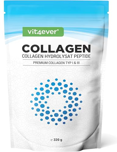 Collagène en Poudre 320 g - 100% Collagène Bioactif hydrolysat Peptides - Type 1 et 3 - Goût Neutre - Sans additifs