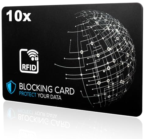 DEKRA geprüfte RFID Blocker Karte I Neuste E-Field Störsender-Technologie - zum Schutz vor Datendiebstahl I extra dünne Karte mit 0,8 mm für jede Geldbörse I Kartenschutz I NFC Schutz (10)