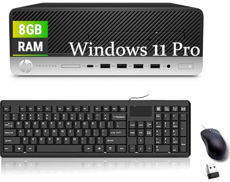 HP ProDesk 600 G4 SFF PC Ordinateur de Bureau, Intel Core i7-8700 3.2GHz, 8 Go RAM, SSD 256 Go, HDMI, Clavier QWERTY, Souris, USB WiFi, Windows 11 Pro (reconditionné)
