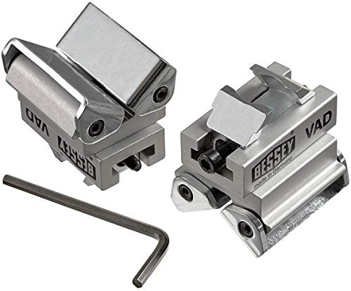 BESSEY Vario‑Spannaufsatz VAD, 2 Stück, anpassung speziell an runde, ovale und winklige Werkstücke, Stufenlose Winkelanpassung von 60° innen bis 60° außen, Gewicht 0,48 Kg
