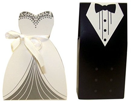 xin zou Bride and Groom 2er Set Hochzeitsgeschenk Geldgeschenk Wedding Favour Braut und Bräutigam Faltschachtel Schachtel Basteln
