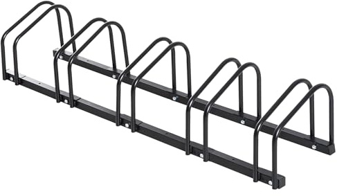 HOMCOM Râtelier 5 Vélos Pneu 65 mm VTT Enfants BMX 145 x 33 x 27 cm Noir