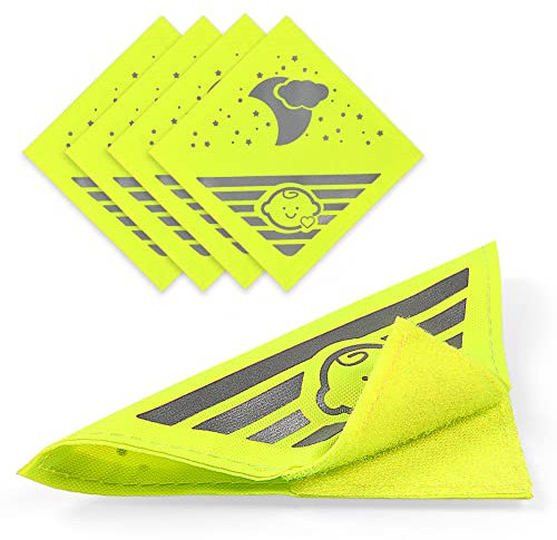 Vicloon Reflektoren für Kinderwagen,4 Stück Reflektoren-Aufkleber,12 x 12 cm Universal Sicherheits Reflektoren Kompatibel mit Allen Kinderwagen, geeignet für Rucksäcke, Fahrräder, Rollstühle…