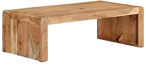 Mesa de Centro Madera Maciza Acacia 110x55x35 cm, Mesa Auxiliar, Mesa de salón, Mesa Decorativa, vidaXL