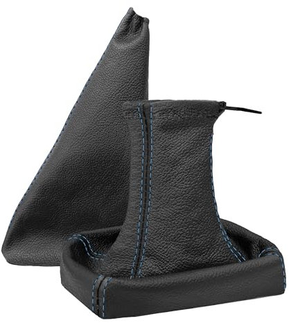 L & P Car Design L&P A0020-4 Set Schaltsack Schaltmanschette + Handbremsmanschette 100% Echtleder Schwarz Naht Blau Ersatzteil für Opel Tigra Twintop