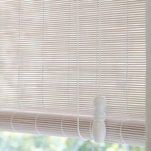 Sh000ad Store Enrouleur Bambou Blanc Pare-Vue Occultant Tamisant Pare-Soleil,Rideau Bambou Naturel,Store Bateau en Bambou,pour Fenêtres/Portes,Personnalisée,Largeur x Hauteur (80cm x 170cm)