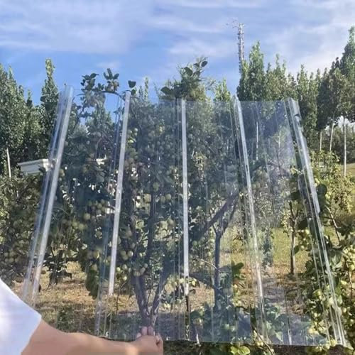 Geovne Panneaux de Toiture Transparente,Plaque Ondulées,Feuille de Toit de Bâtiment,Tôle de Revêtement Isolantes,Panneau pour Serre Imperméables,1,5mm d'Épaisseur,avec Vis (0.9x1.7m/35x67in,5 Pcs)