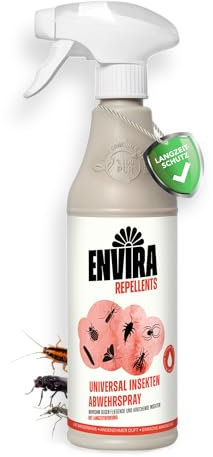 Envira Universal Insekten Abwehrspray 500 ml - Spray mit Langzeitiger Fernhaltewirkung gegen Trauermücken, Silberfische, Lebensmittelmotten & weiteres Ungeziefer - Insekten Fernhaltemittel