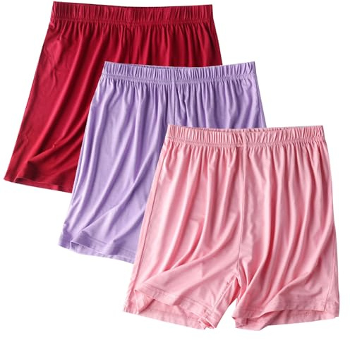 Pack de 3 pantalones cortos de pijama para mujer súper suaves, pantalones de algodón para dormir, pantalones de señora, pantalones de estar por casa, pantalones de pijama con cintura elástica, ropa de