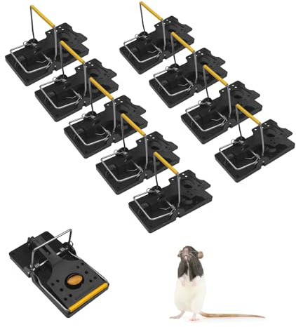 Jasjfasd 10 Piezas Trampa Ratones, Reutilizable Trampas para Ratas, Profesional Ratoneras para Casa Exterior y Interior, Cazar Ratones Eficientemente, Robusta, Potente y Eficaz - Lavable