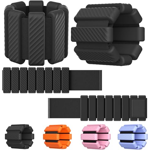 Wrist & Ankle Weights for Women, Wearable Strong Arm & Leg Weights Set of 2(1Lbs Each), Adjustable Ankle Weights for Walking, Yoga, Dance, Barre,Gym,Exercise,Pilates,Walking Running (Black)